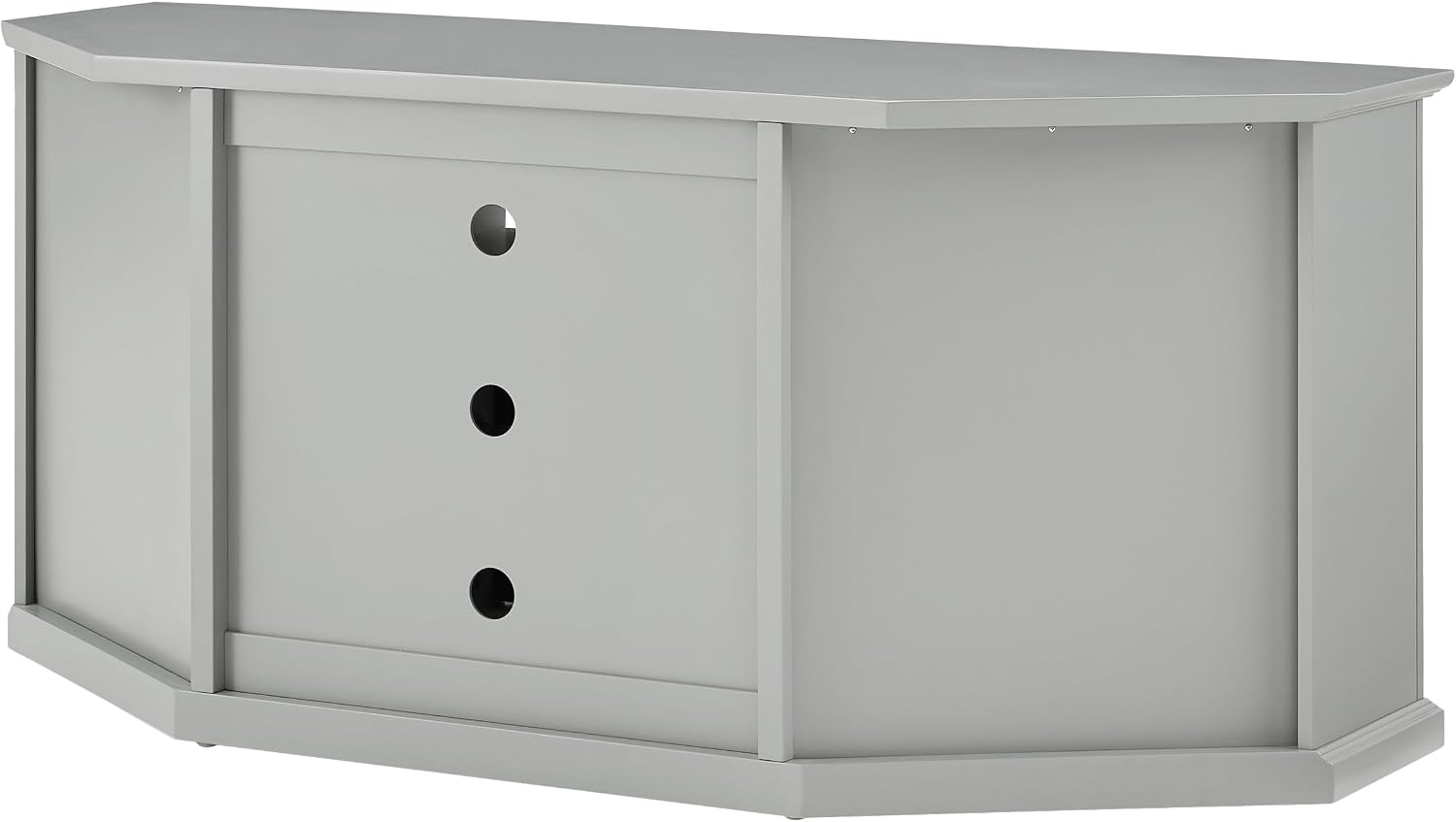 Crosley Furniture Corner TV Stand for 65+ inch TVs, Entertainment Center with Adjustable Storage Shelves, Gray