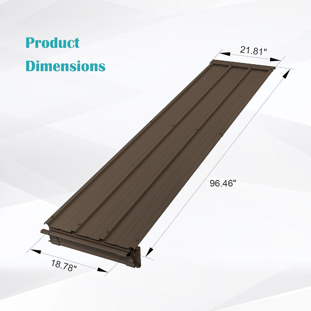 Domi Wall Mounted Gazebo Connector Kit for 8ft Width Outdoor Lean-to Gazebos, Pre-Assembled Rustproof Expansion Linker for 8'x8' and 8'x10' Hardtop Gazebos, Brown