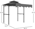 GOWE Barbecue Gazebo Shelter,Outdoor Grill Gazebo,with Side Awning,Side Shelves and Hooks