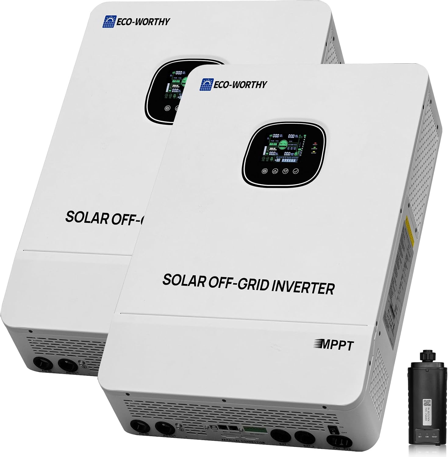 ECO-WORTHY 20000W Solar Inverter 48 Volt Inverter Pure Sine Wave UL1741,120V/240V Single/Split-Phase,Support Parallel,Built-in 2 MPPT Solar Controllers,Solar Inverter Charger for Home Off Grid
