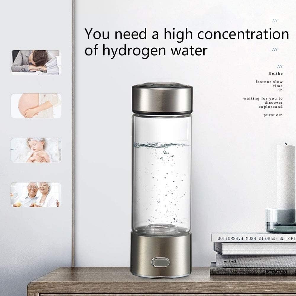 350Ml Hydrogen Water Bottle Generator Hydrogen Water SPE Technology Generate Hydrogen Rich Water Without Chlorine Ozone Residue Anti Aging Antioxidant Glass Bottle