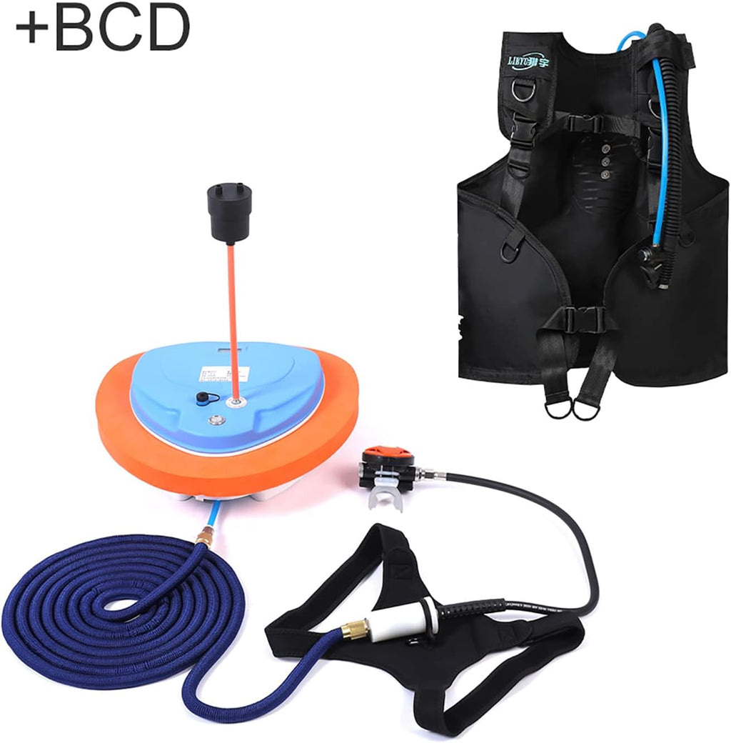 TUXING Diving Ventilator,Diving Without Tanks with Scuba BCD, Waterproof Portable Rechargeable Scuba Diving Tank,45 ft Hose & Scuba Breathing Regulator,Octopus Hookah with Mouthpiece