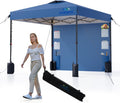 10X10 Pop Up Canopy Tent,Removable Pockets Sidewall for Extra Storage,Easy Up Canopy,Heavy Duty One Person Set Up Event Tent,Blue