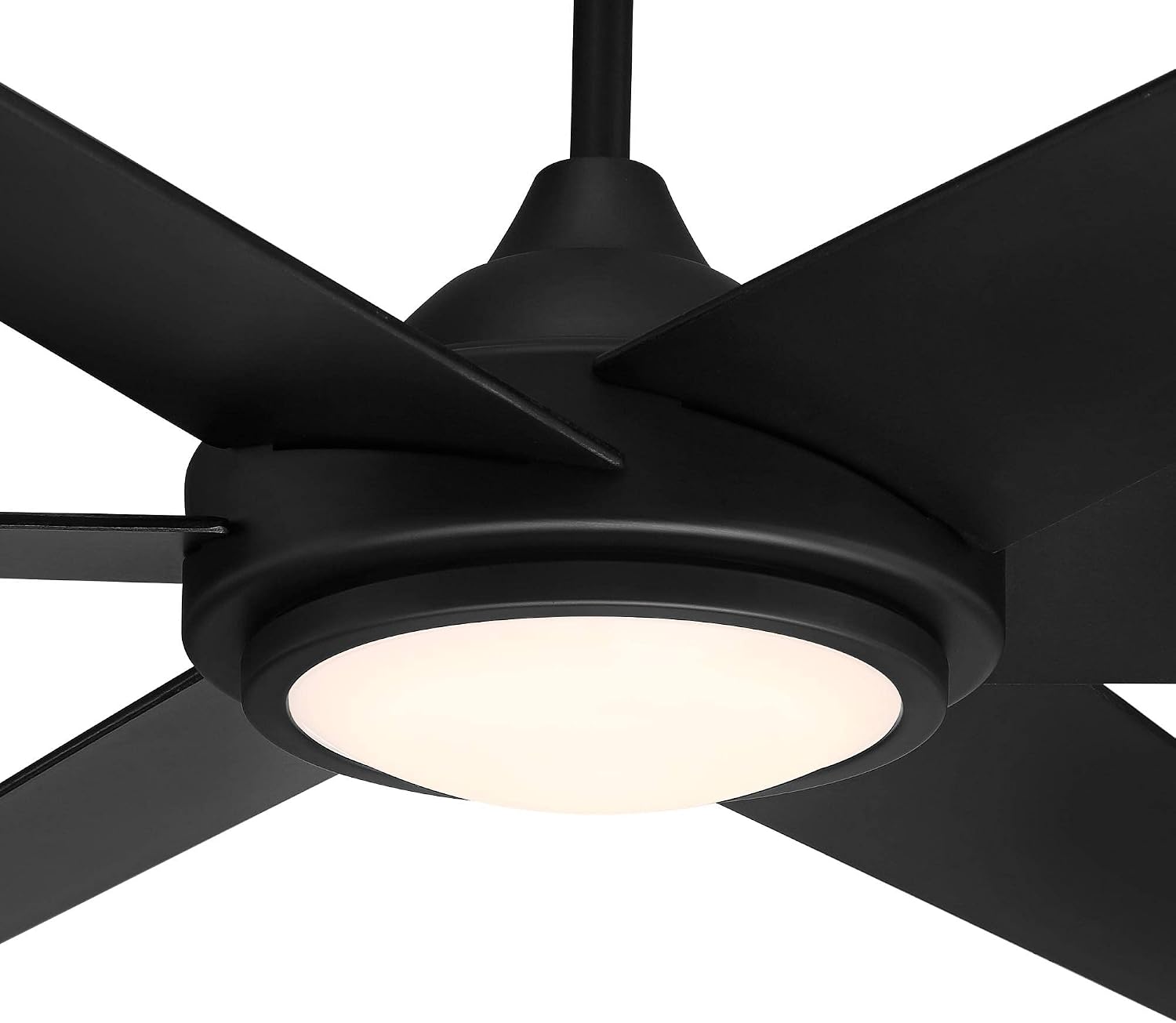 Casa Vieja 56' Estate Modern 6 Blade Indoor Outdoor Ceiling Fan with Dimmable Light LED Remote Control Matte Black Wood White Diffuser Damp Rated for Patio Exterior House Porch Gazebo Barn