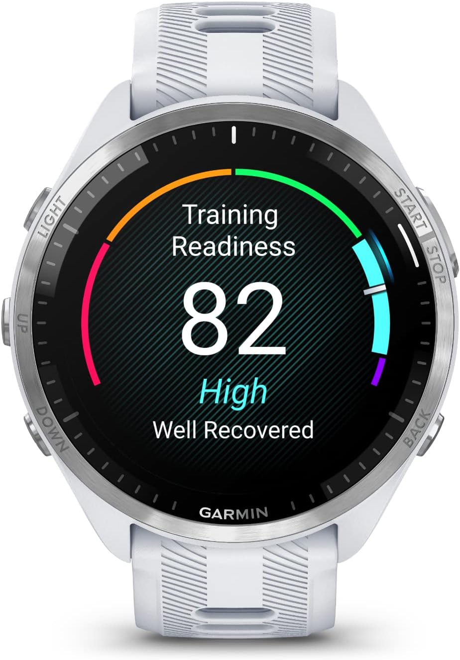 Garmin Forerunner 965 Advanced GPS Multisport Touchscreen Smartwatch, Whitestone, Heart Rate Monitor, On-Device Workouts, Up to 13 Day Battery Life w/Signature Series Power Bundle