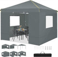 COBIZI 10x10 Pop Up Canopy Tent with Sidewalls and Roll-up Ventilated Windows with Mosquito net, Ez Outdoor Commercial Instant Gazebo Tent for Party Waterproof with Carrybag