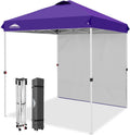 EAGLE PEAK Commercial Canopy 6.6x6.6 Pop Up Canopy Tent with 1 Sidewall, Easy Setup Heavy Duty Instant Event Shelter for Vendors & Markets, Outdoor Sun Shade, Purple