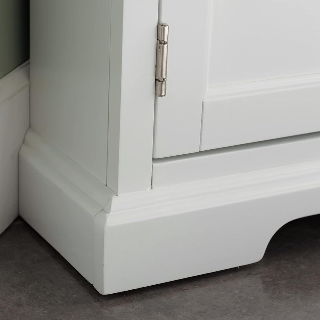 Leick Home Mateo Corner TV Stand, for 65 in. TV, 2 Glass Doors and 2 Soild Doors, White, 85386