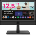 othoig 12.5 Inch Small Smart TV with Built-in Apps, Full HD 1080P Mini Flat Screen TV, WiFi & Bluetooth, ATSC Digital Tuner, USB/HDMI/AV Inputs,12V Car Charger Small TV for Kitchen,Bedroom,RV,Office