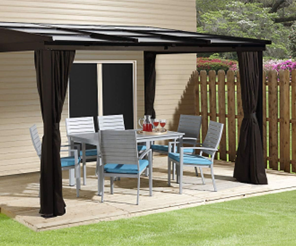 Sojag Outdoor 10' x 12' Sutton Wall-Mounted Hardtop Gazebo Outdoor Sun Shelter