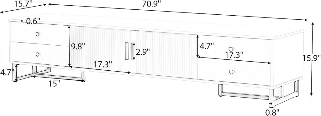 TV Stand for 65+ Inch TV, Entertainment Center TV Media Console Table, Modern TV Stand with Storage, TV Console Cabinet Furniture for Living Room