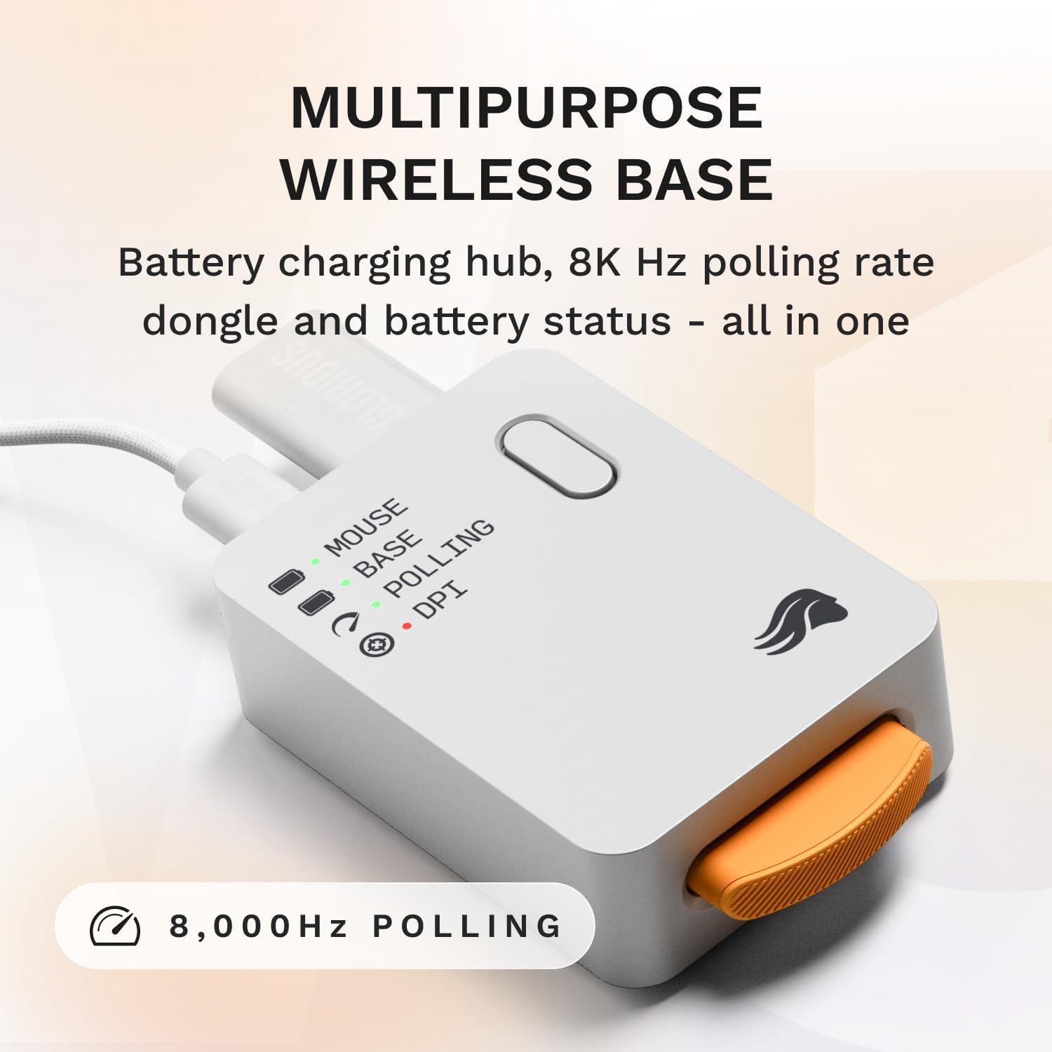 GLORIOUS Gaming Model O3 Wireless Gaming Mouse - InfinitePlay Swappable Battery, 130H Battery Life, 8k Polling, 130M Optical Switches, Ultralight 66g, 30K DPI Optical Sensor, RGB - White