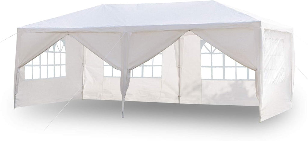 Outdoor Gazebo Canopy Wedding Party Tent Camping Shelter Commercial Instant Shelter Waterproof Tent with Removable Side Walls (Upgrade 10'x20' Six Sides Two Doors)