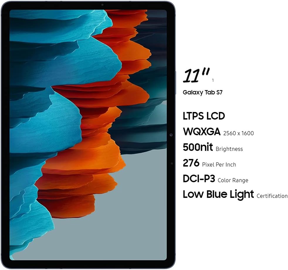 SAMSUNG Galaxy Tab S7 11-inch Android Tablet 128GB Wi-Fi Bluetooth S Pen Fast Charging USB-C Port, Mystic Navy (Renewed)