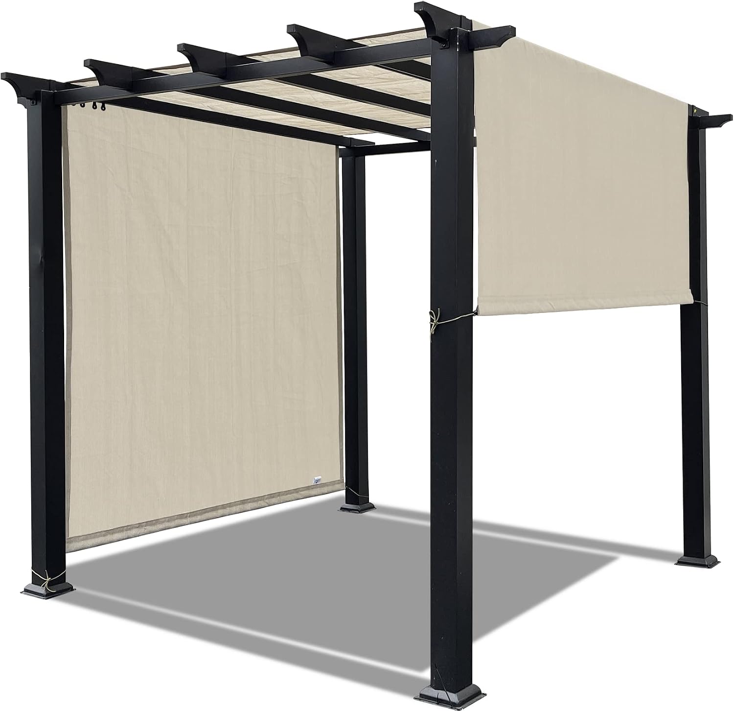Alion Home Universal Breathable Pergola Cover - Pergola Replacement Canopy - Outdoor Adjustable Sun Shade Cover with Heavy Duty Metal Weighted Rods (12' x 10', Smoke Tan)