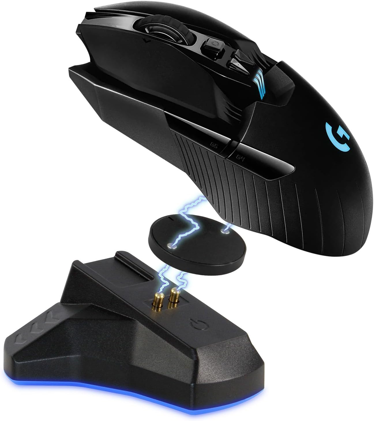 Logitech G903 Lightspeed Wireless Gaming Mouse | Hero Sensor, 25k DPI, 11 Programmable Buttons, RGB Lighting, Rubber Grip, Adjustable Weight, PC/Mac | with Signature Series Charging Dock