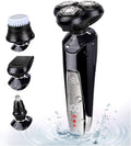 Electric Shavers for Men Bald Head Shaver LED Mens Electric Shaving Razors Rechargeable Cordless Wet Dry Rotary Shaver Grooming Kit with Clippers Nose Hair Trimmer Facial Cleansing Brush