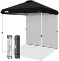 EAGLE PEAK Commercial Canopy 6.6x6.6 Pop Up Canopy Tent with 1 Sidewall, Easy Setup Heavy Duty Instant Event Shelter for Vendors & Markets, Outdoor Sun Shade, Black