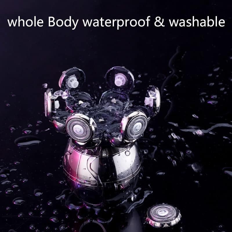Electric Shavers for Bald Men, 7D Electric Shaver for Men Independently 7 Cutter Floating Head Waterproof Electric Razor Multifunction Trimmer with LCD Display