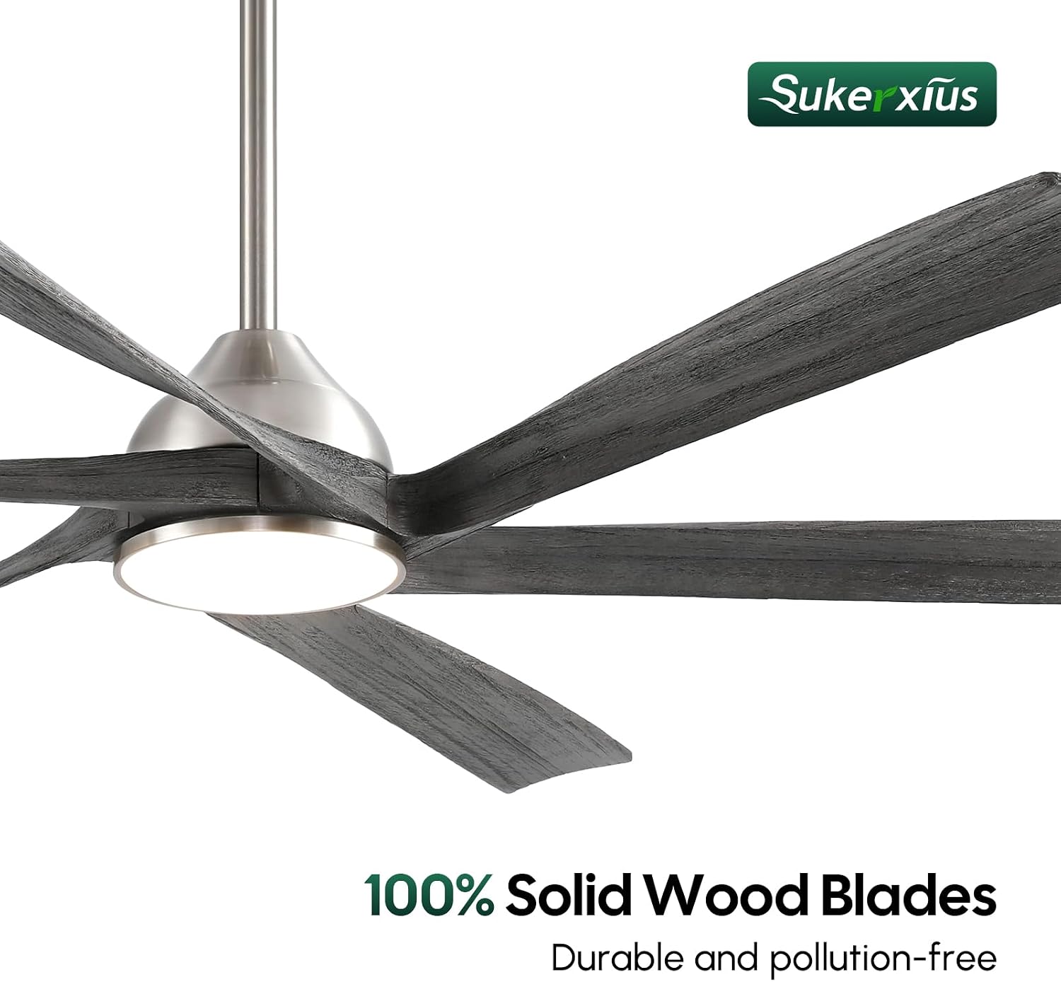 72 Inch Outdoor Smart Ceiling Fan with Light, Alexa App Remote Control, 6 Solid Wood Propeller Blade, High CFM Quiet Reversible DC Motor, Modern Farmhouse for Indoor Living Room Exterior Patio
