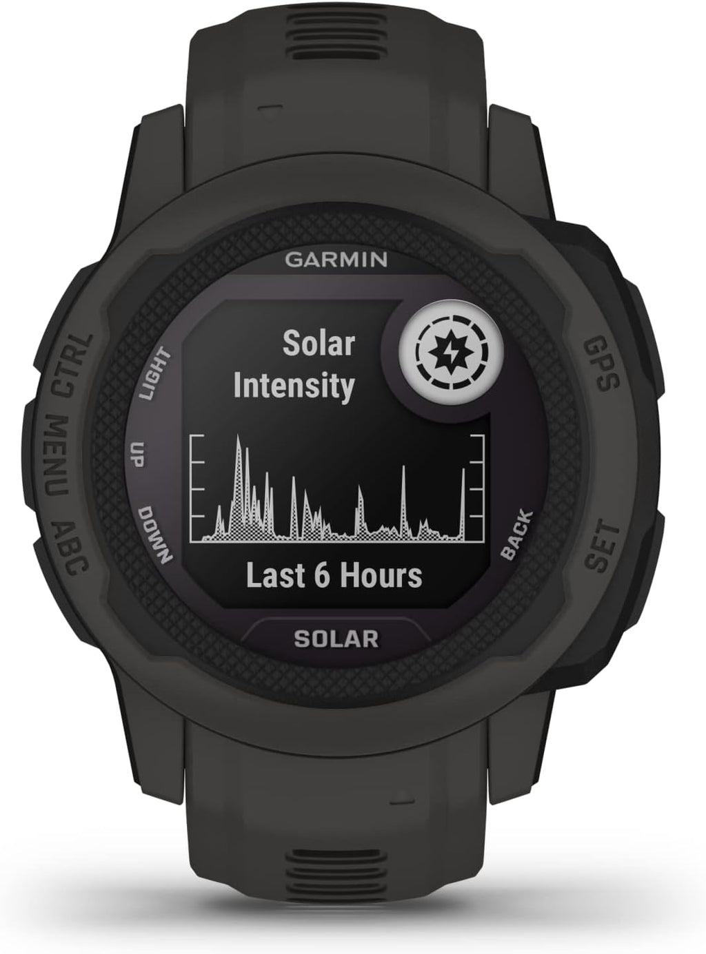 Garmin Instinct 2S Solar, Smaller-Sized Rugged Outdoor Watch with GPS, with Solar Charging Capabilities, Built for All Elements, Multi-GNSS Support, Tracback Routing and More, Graphite