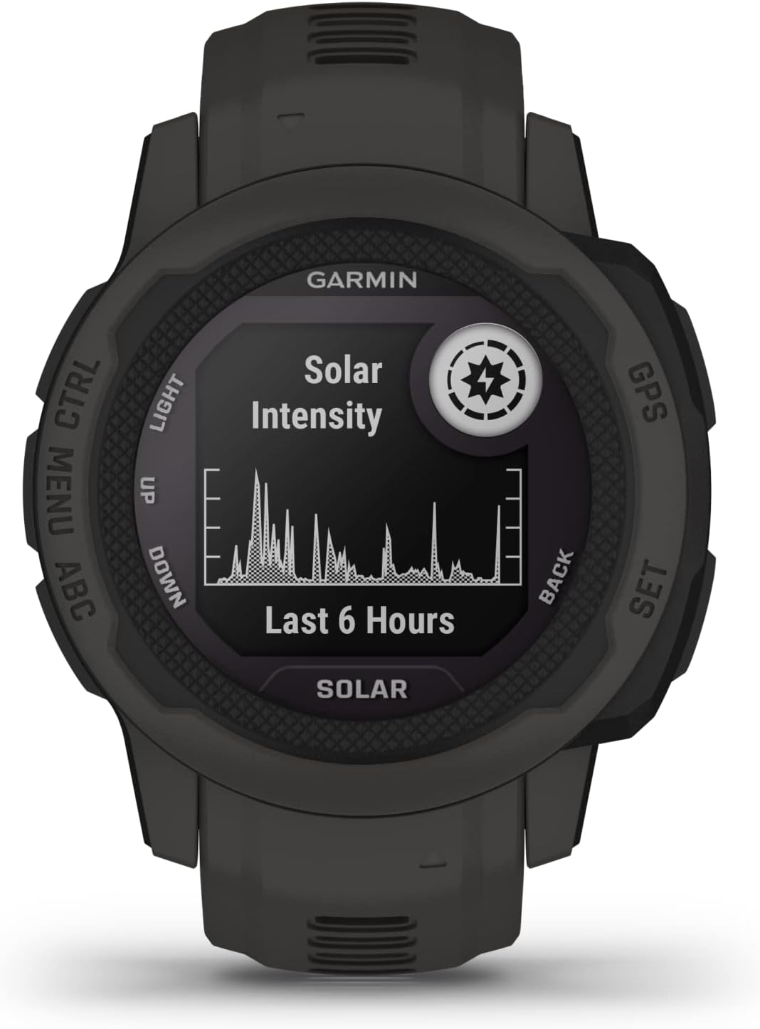 Garmin Instinct 2S Solar, Smaller-Sized Rugged Outdoor Watch with GPS, with Solar Charging Capabilities, Built for All Elements, Multi-GNSS Support, Tracback Routing and More, Graphite