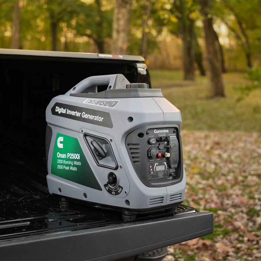 Cummins Onan P2500i Portable Digital Inverter Generator, 2200 Running Watts with 2500 Peak Watts, Perfect for Home, Camping, and RV use