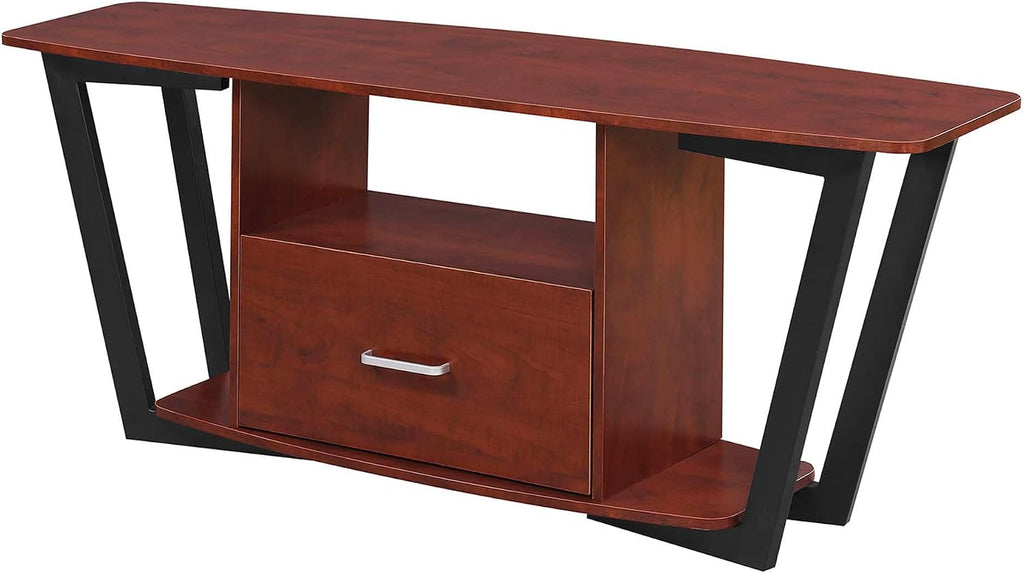 Convenience Concepts Graystone TV Stand 59.25' - Modern Entertainment Center for TVs up to 65', Industrial Media Console with Storage Drawer & Shelves for Living & Family Room, Cherry/Black