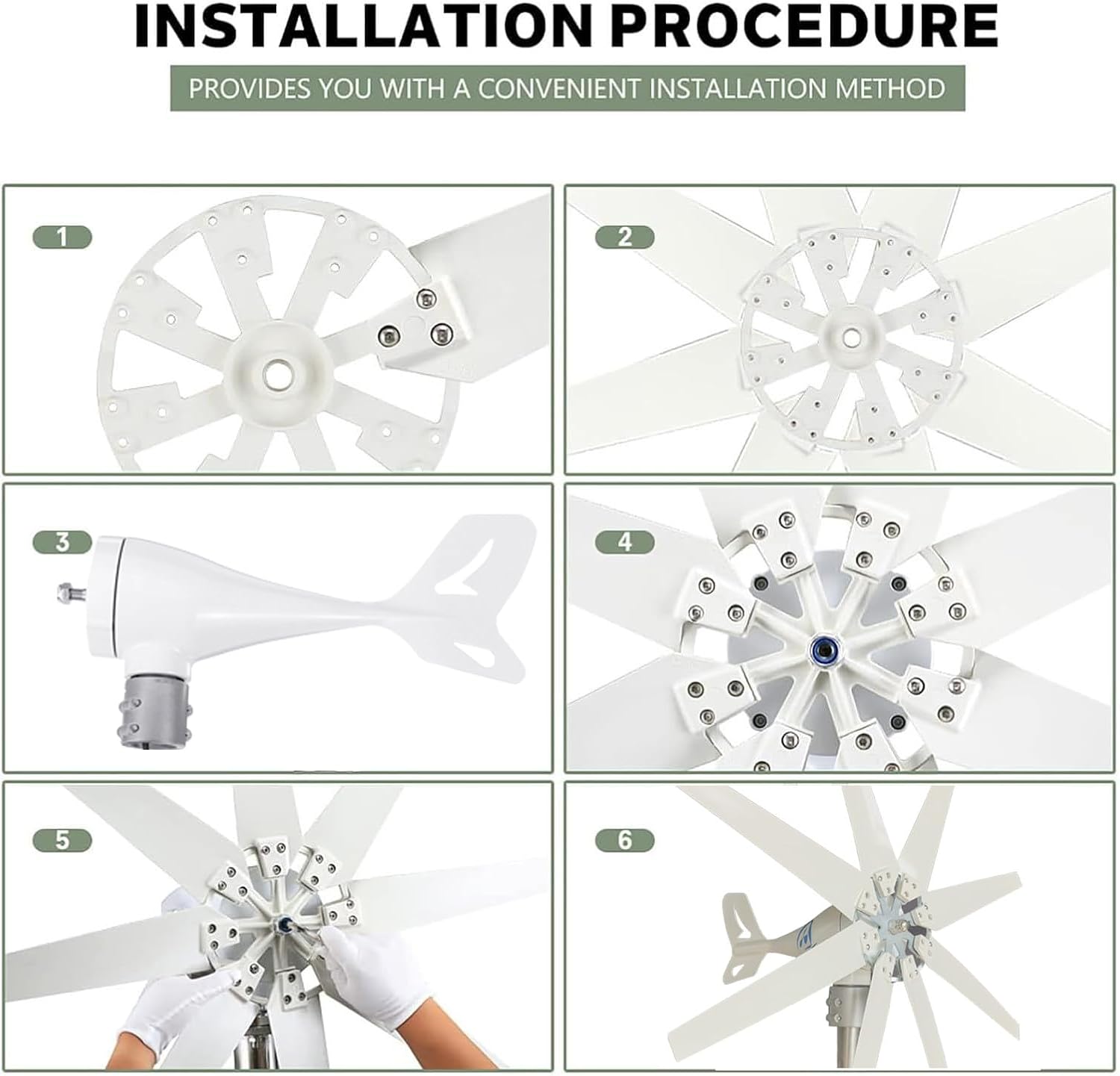 Wind Turbine Generator Kit, 14000W, 12V/24V/48V/110V/220V with 8 Blade, with MPPT Controller, Wind Power Generator for Marine, RV, Home, Windmill Generator Suit for Hybrid Solar Wind System,220V