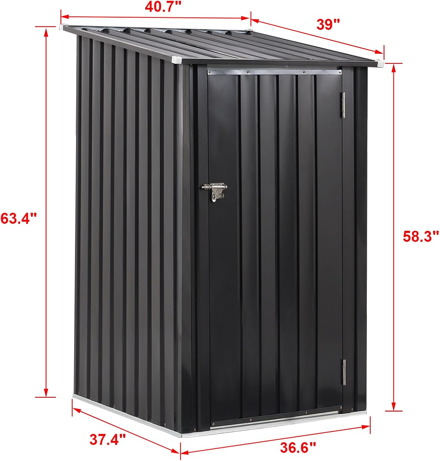 3x3 FT Outdoor Storage Shed, Metal Steel Garden Shed with Single Lockable Door, Small Shed Outdoor Steel Utility Tool Shed, Storage House Waterproof for Backyard Patio, Garden, Lawn, Dark Gray