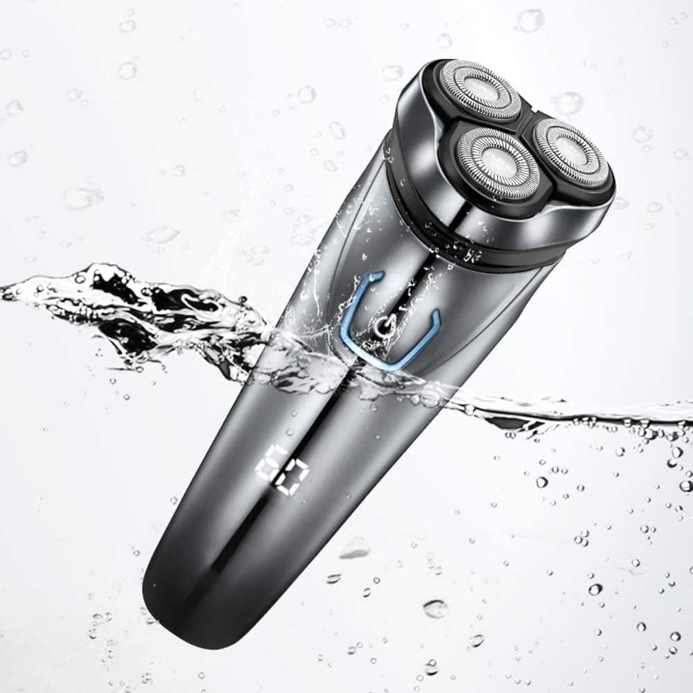 Electric Razor for Men, Wet & Dry Mens Razors for Shaving Electric Cordless with Pop-up Trimmer, Razors Electric Shavers for Men Waterproof Rechargeable, Silver