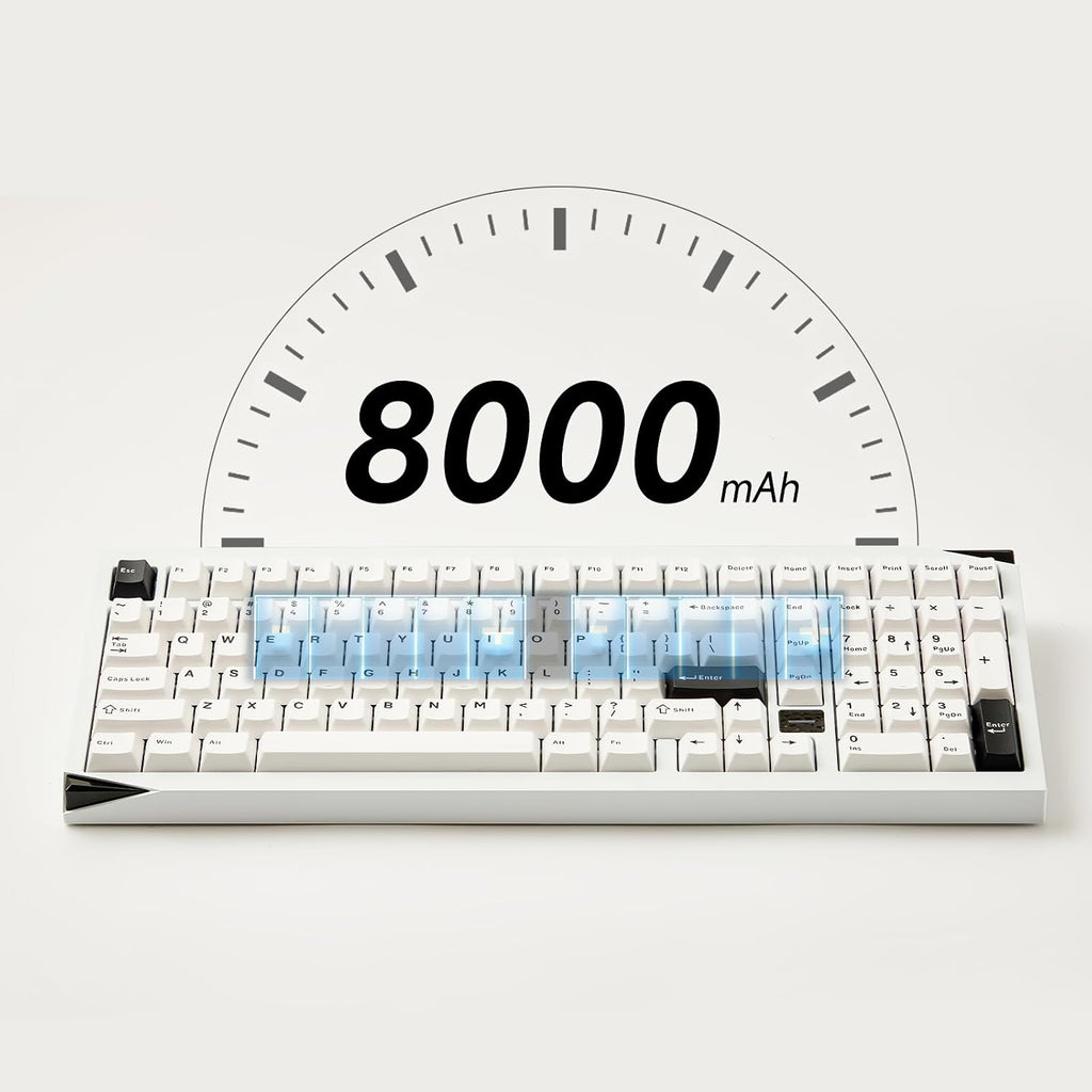 Akko Mineral 02 QMK/VIA Aluminum Mechanical Keyboard Tri-Mode RGB Hot-swappable Wireless Gaming Keyboard, Black on White, Stellar Rose Switch