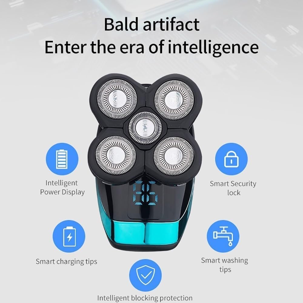 Electric Shavers for Men, 5 in 1 Professional Electric Shaver Rechargeable Electric Razor for Men Beard Razor Wet-Dry Dual Use Waterproof Shaving Machine
