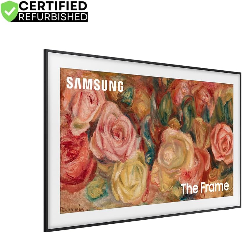 Samsung (Refurbished QN75LS03DAFXZA 75 inch The Frame QLED 4K Smart TV 2024 Bundle with 2 YR CPS Enhanced Protection Pack (Renewed)