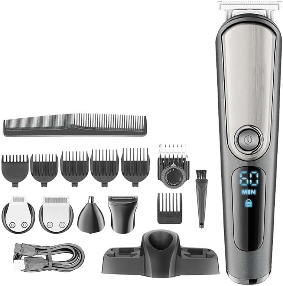 Hair Cutting Tool, Hair Trimmer for Men Beard Grooming Kit Hair Clipper Electric Shaver Body Balls Face Nose Ear Trimmer Rechargeable