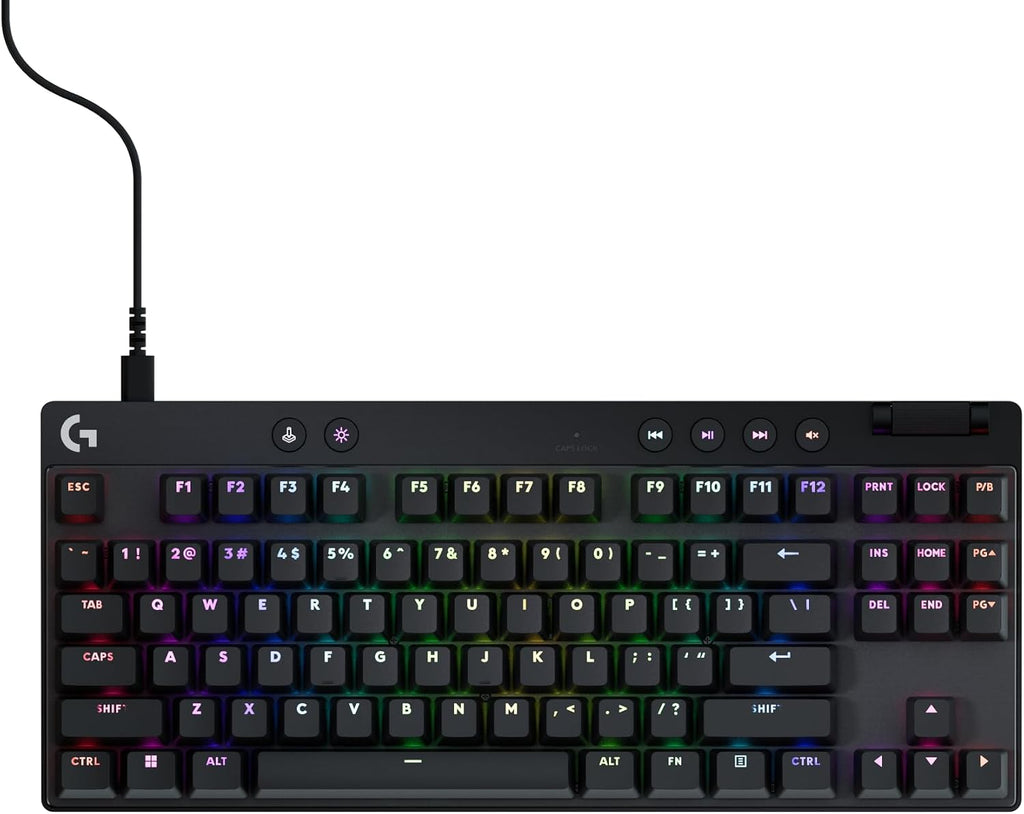 Logitech G PRO X TKL Rapid (Tenkeyless) Wired Gaming Keyboard: Magnetic Analog Switches with Rapid Trigger, Lightsync RGB, Detachable USB-C Cable, Volume Roller & Media Buttons - Black