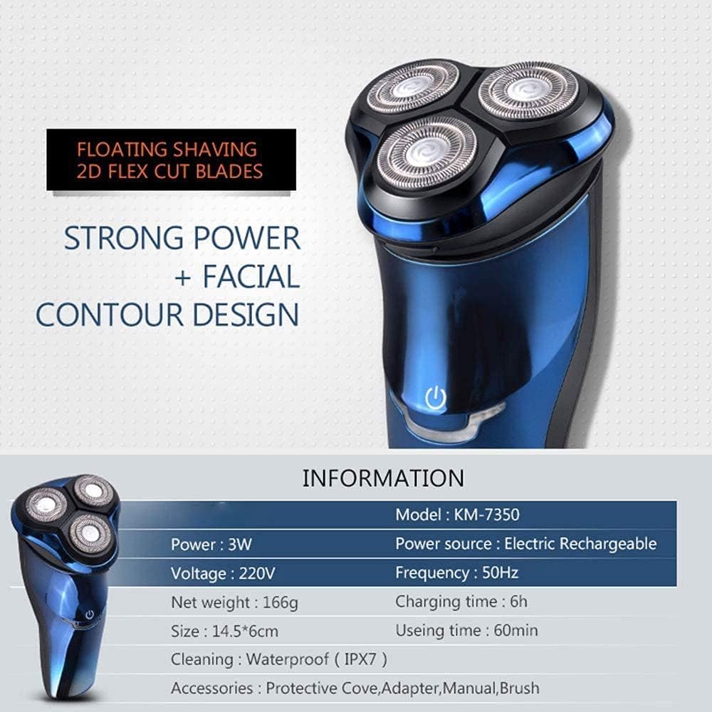 Electric Shaver, Rechargeable Electric Shaver with Pop-Up Trimmer, IPX7 Waterproof Shavers Rechargeable 3D Rotary Razor Shaver