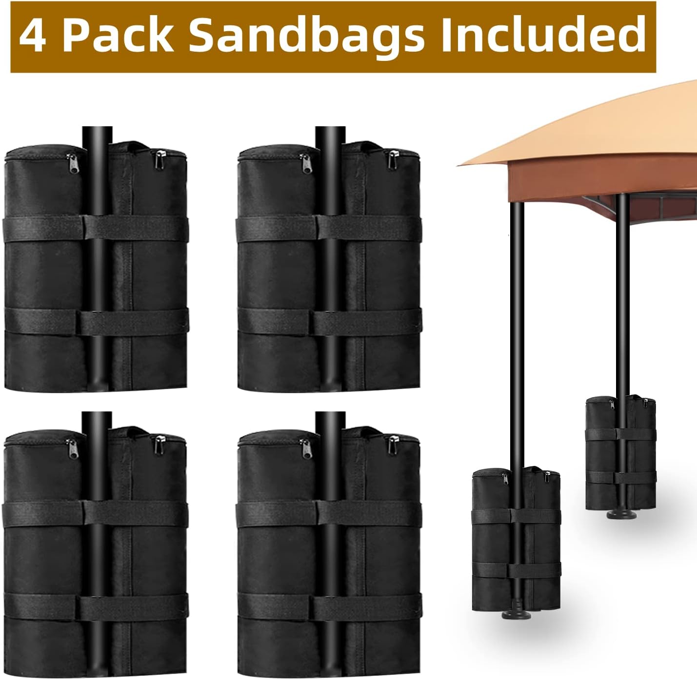 FAB BASED 10x10 Gazebo for Patio, Double Vent Canopy Gazebo with Netting, Screen Patio Gazebo Heavy Duty (Khaki)