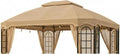 Garden Winds Reinforced RipLock 350 Replacement Canopy Top Cover Compatible with Terrace 10' x 12' Gazebo Models L-GZ454PST-C and A111010900 – Beige