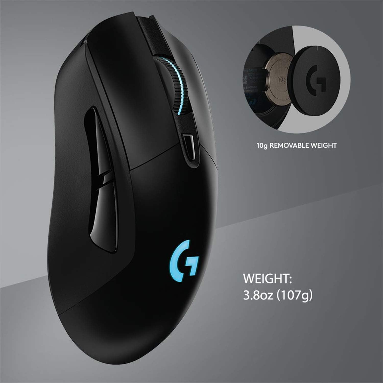 Logitech G703 Lightspeed Wireless Gaming Mouse | Hero Sensor, 25k DPI, 6 Programmable Buttons, RGB Lighting, Rubber Grip, Adjustable Weight, PC/Mac | with Signature Series Charging Dock