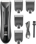 Hair Clippers for Men, Waterproof Groin Body Pubic Beard Hair Trimmer for Men&Women Electric Ball Shaver & Body Groomer Rechargeable Ceramic Blade(Black)