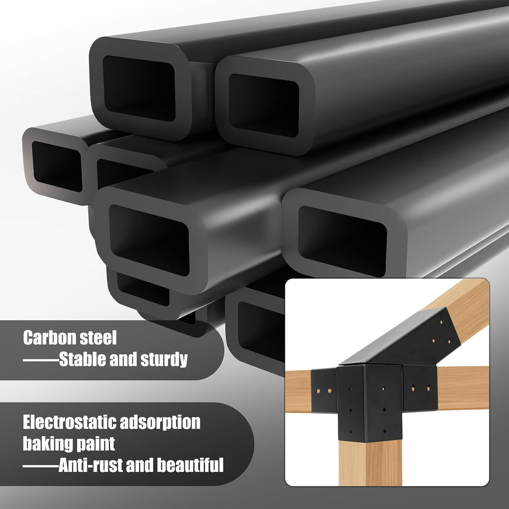 30° Slanted Pergola Whole-Set Kit for 4' x 4' Wood Pergola, Easy to Install, Weather - Resistant Bracket Kit for Carports, Gardens & More (14 Pcs)