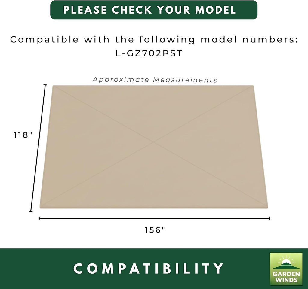 Garden Winds Replacement Canopy for Pomeroy Dome Gazebo - Riplock 350 - Beige