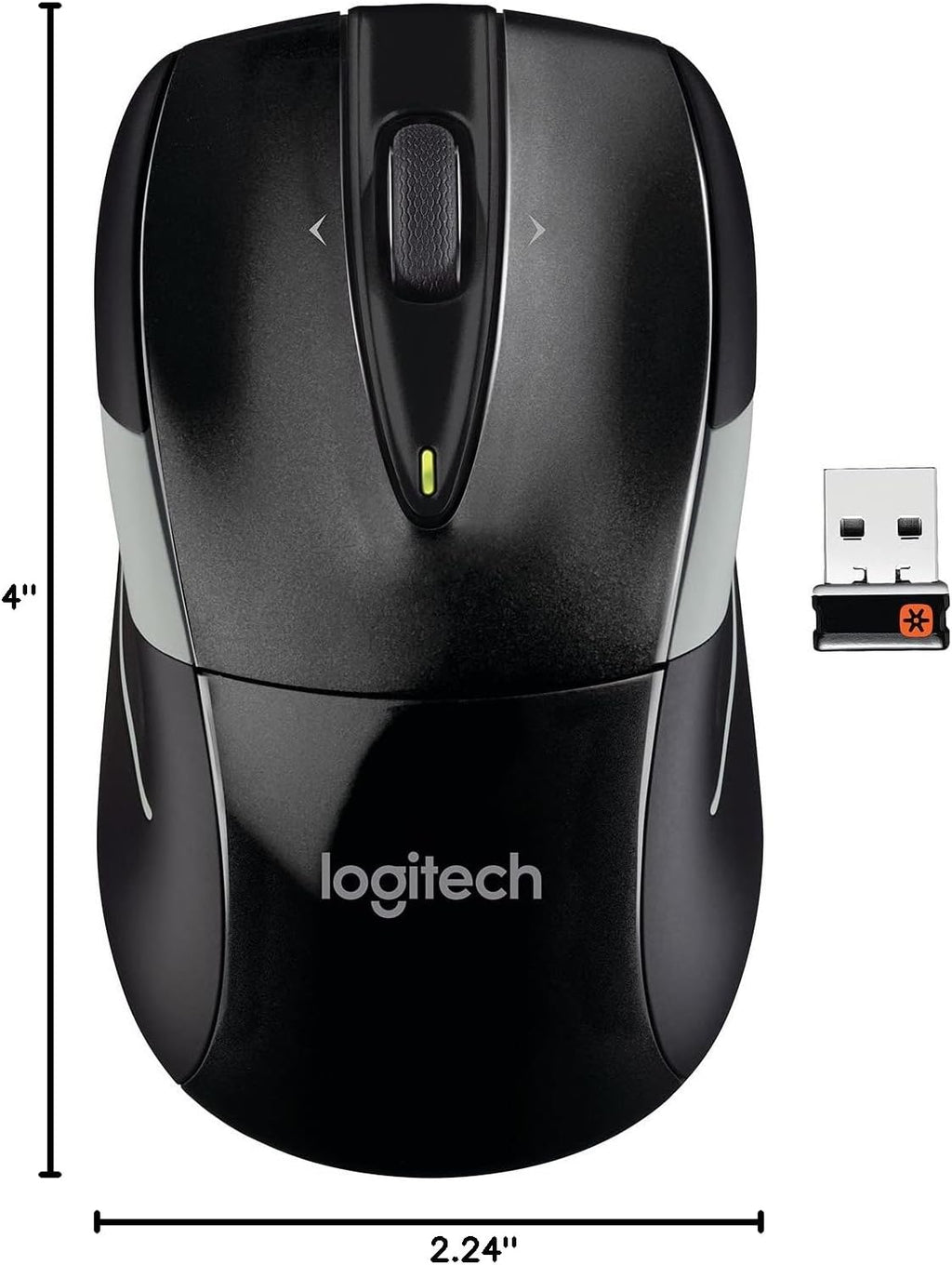 Logitech M525 Wireless Mouse, Black/Gray