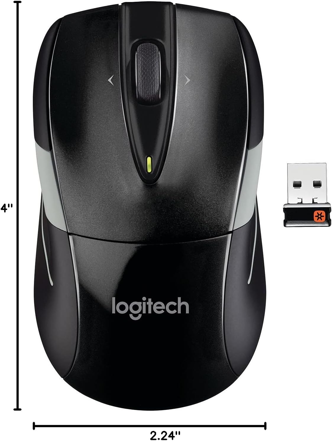 Logitech M525 Wireless Mouse, Black/Gray