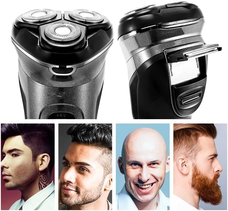 Electric Shavers for Men, Powerful Cordless LCD Electric Shaver with Charger Base Wet Dry Beard Electric Razor Rechargeable Facial Shaving Machine for Men (Color : Black)