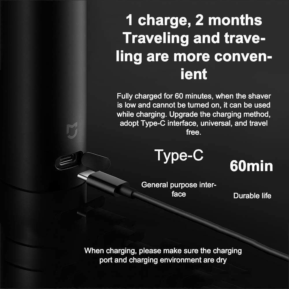 Electric Razor for Men, Wet & Dry Mens Razors for Shaving Electric Cordless,Rotary Razors Electric Shavers for Men IPX7 Waterproof Rechargeable, LED Display,Black