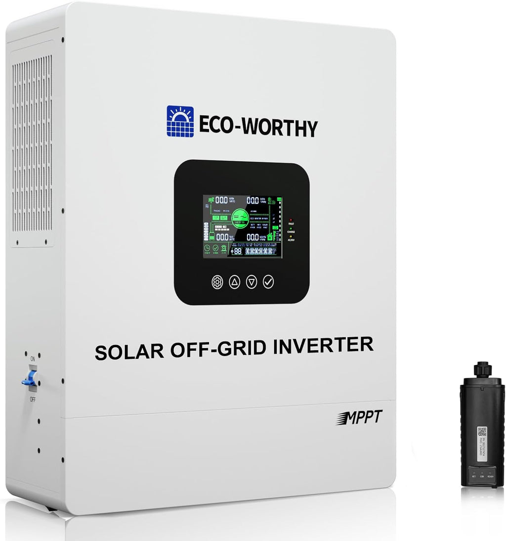 ECO-WORTHY UL1741 5000W 48V Solar Inverter Charger with WiFi, 48V DC to 120V AC,Inversor Solar Built in 100A MPPT Solar Charge Controller,40A AC Charger,Work with Lead Acid/LiFePO4,Home Backup