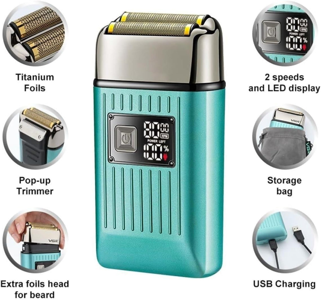 Electric Shavers for Bald Men, Electric Shaver Professional Razor Beard Trimmer Shaving Machine Waterproof Rechargeable Foil Shaver (Color : Yellow)