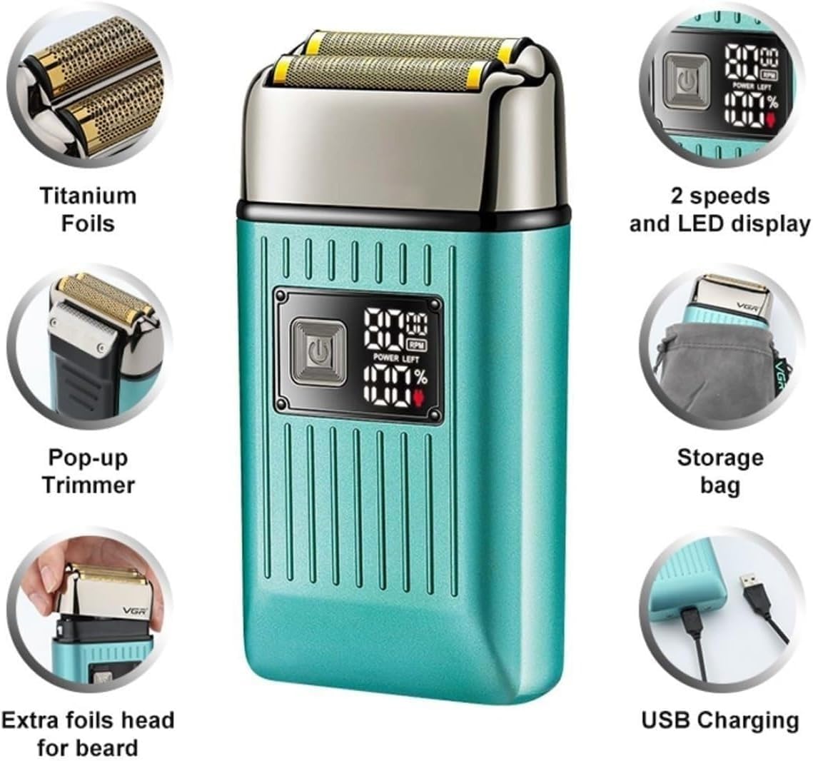 Electric Shavers for Bald Men, Electric Shaver Professional Razor Beard Trimmer Shaving Machine Waterproof Rechargeable Foil Shaver (Color : Yellow)